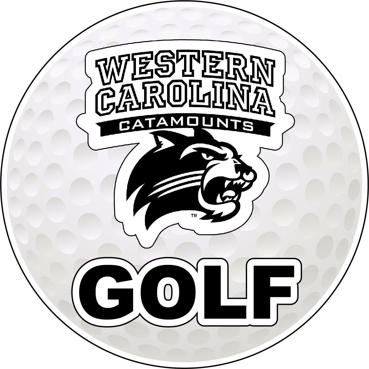 Western Carolina University 4-Inch Round Golf Ball Vinyl Decal Sticker