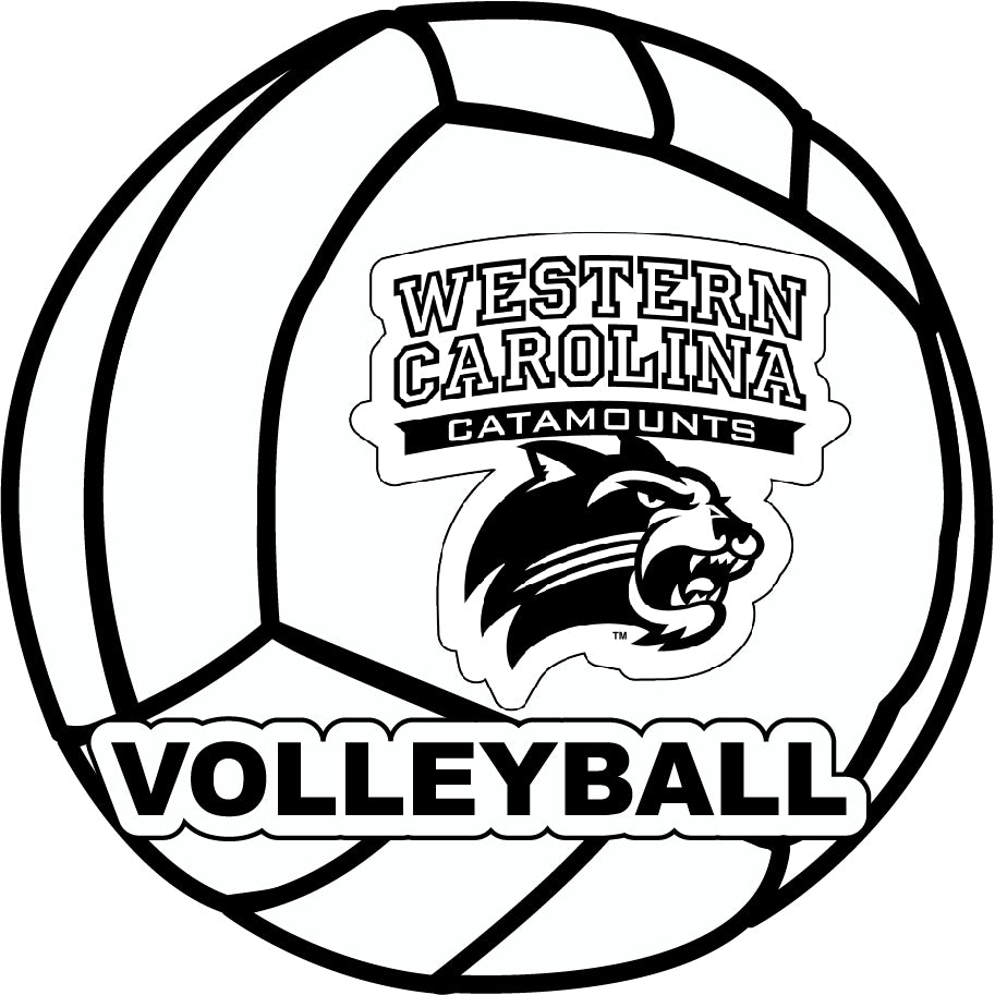 Western Carolina University 4-Inch Round Volleyball Vinyl Decal Sticker