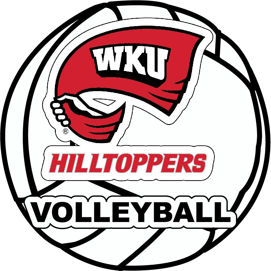 Western Kentucky Hilltoppers 4-Inch Round Volleyball Vinyl Decal Sticker