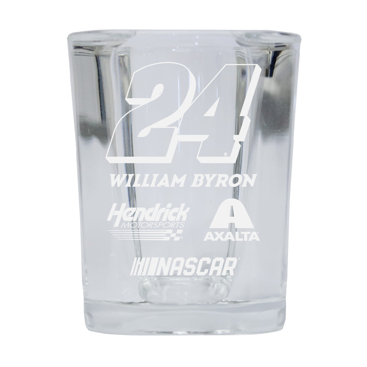 R And R Imports William Byron NASCAR #24 Etched Square Shot Glass 4-Pack