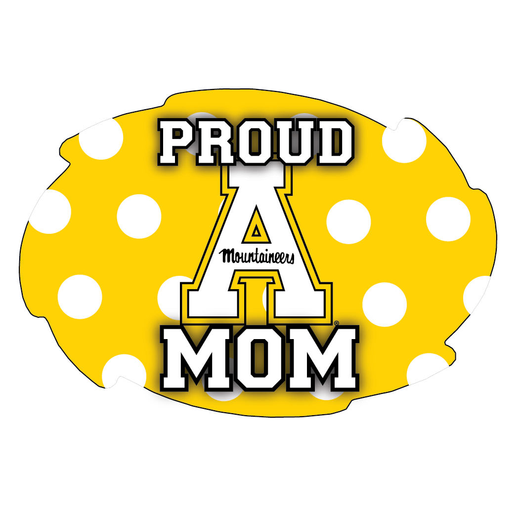 Appalachian State Mountaineers NCAA Collegiate Trendy Polka Dot Proud Mom 5 X 6 Swirl Decal Sticker