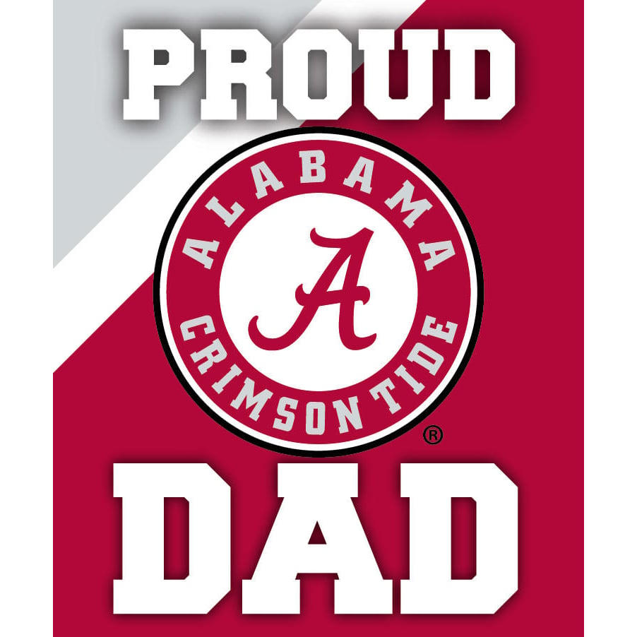 Alabama Crimson Tide NCAA Collegiate 5x6 Inch Rectangle Stripe Proud Dad Decal Sticker