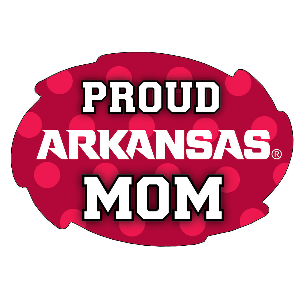 Arkansas Razorbacks NCAA Collegiate Trendy Polka Dot Proud Mom 5 X 6 Swirl Decal Sticker