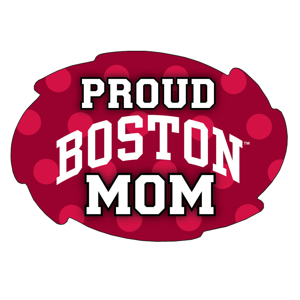 Boston University Terriers NCAA Collegiate Trendy Polka Dot Proud Mom 5 X 6 Swirl Decal Sticker