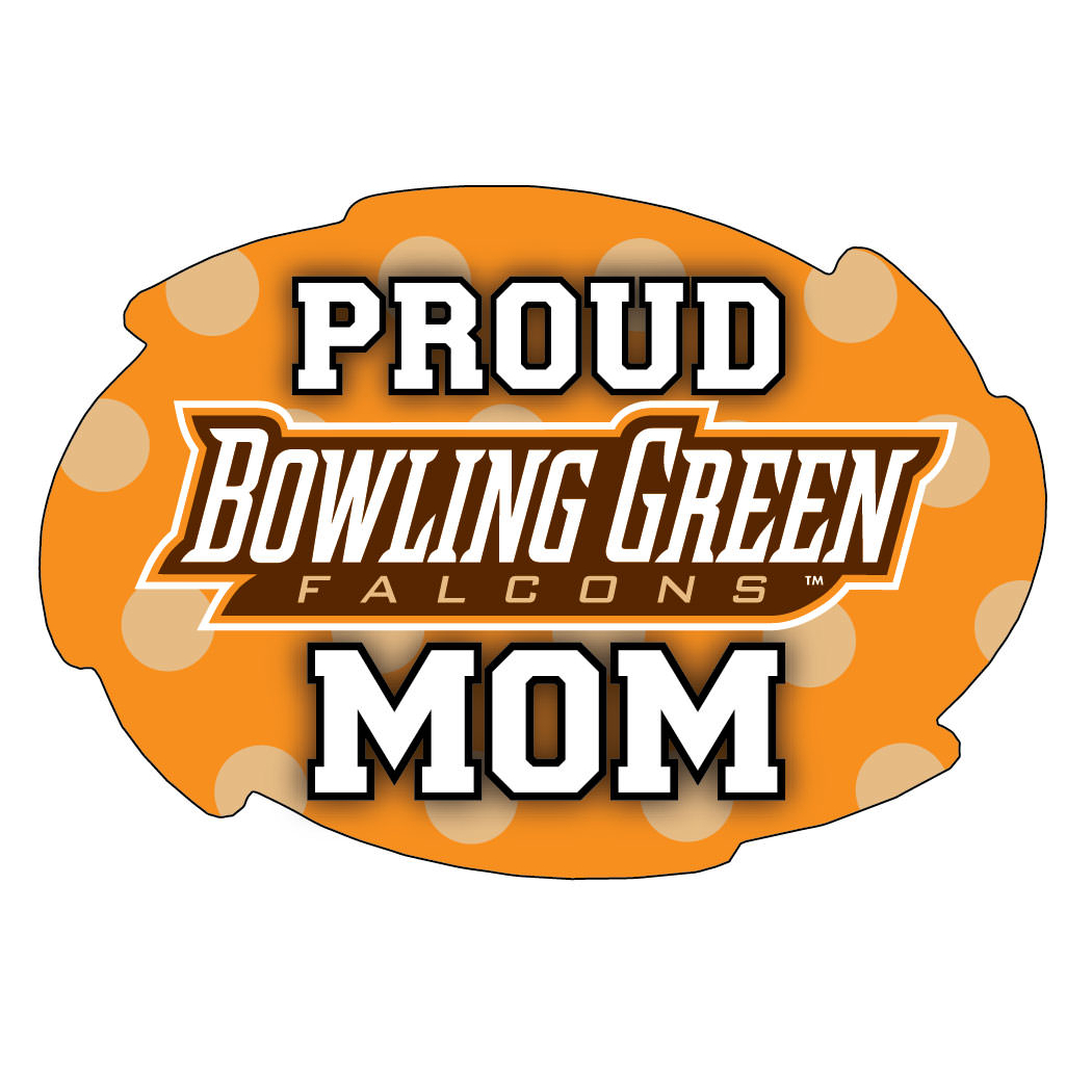 Bowling Green Falcons NCAA Collegiate Trendy Polka Dot Proud Mom 5 X 6 Swirl Decal Sticker