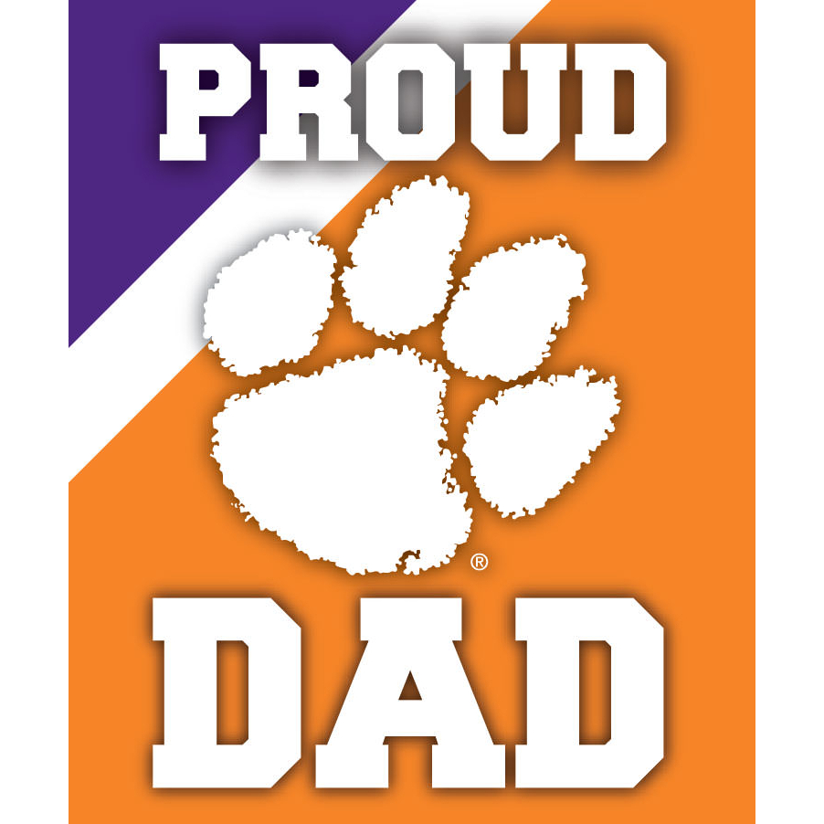 Clemson Tigers NCAA Collegiate 5x6 Inch Rectangle Stripe Proud Dad Decal Sticker