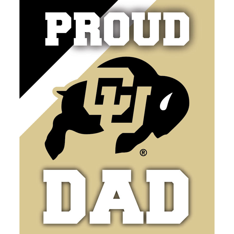 Colorado Buffaloes NCAA Collegiate 5x6 Inch Rectangle Stripe Proud Dad Decal Sticker