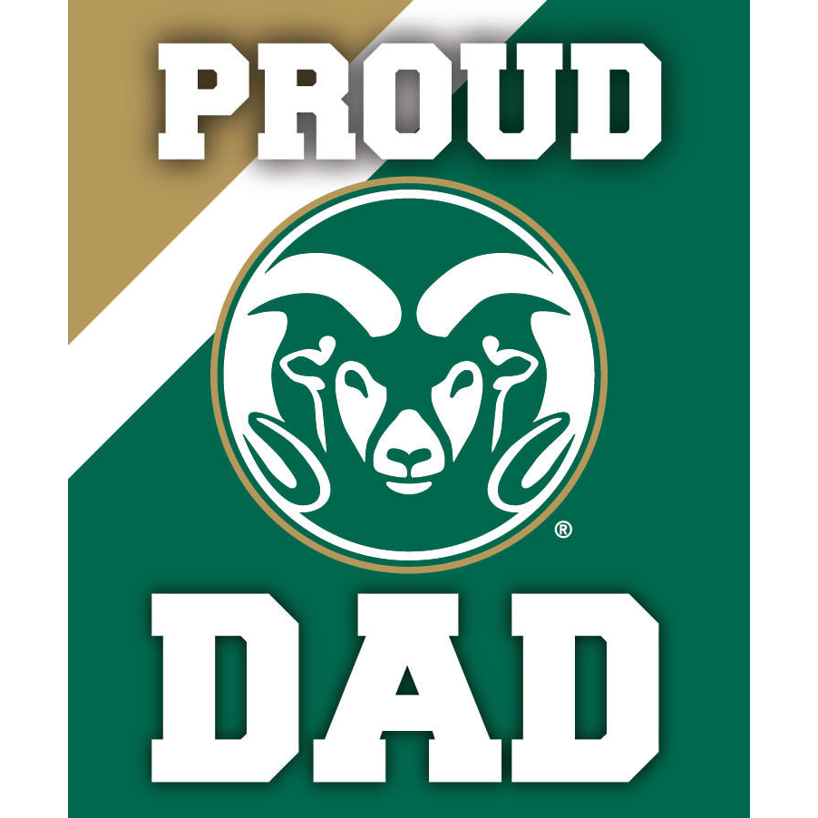 Colorado State Rams NCAA Collegiate 5x6 Inch Rectangle Stripe Proud Dad Decal Sticker