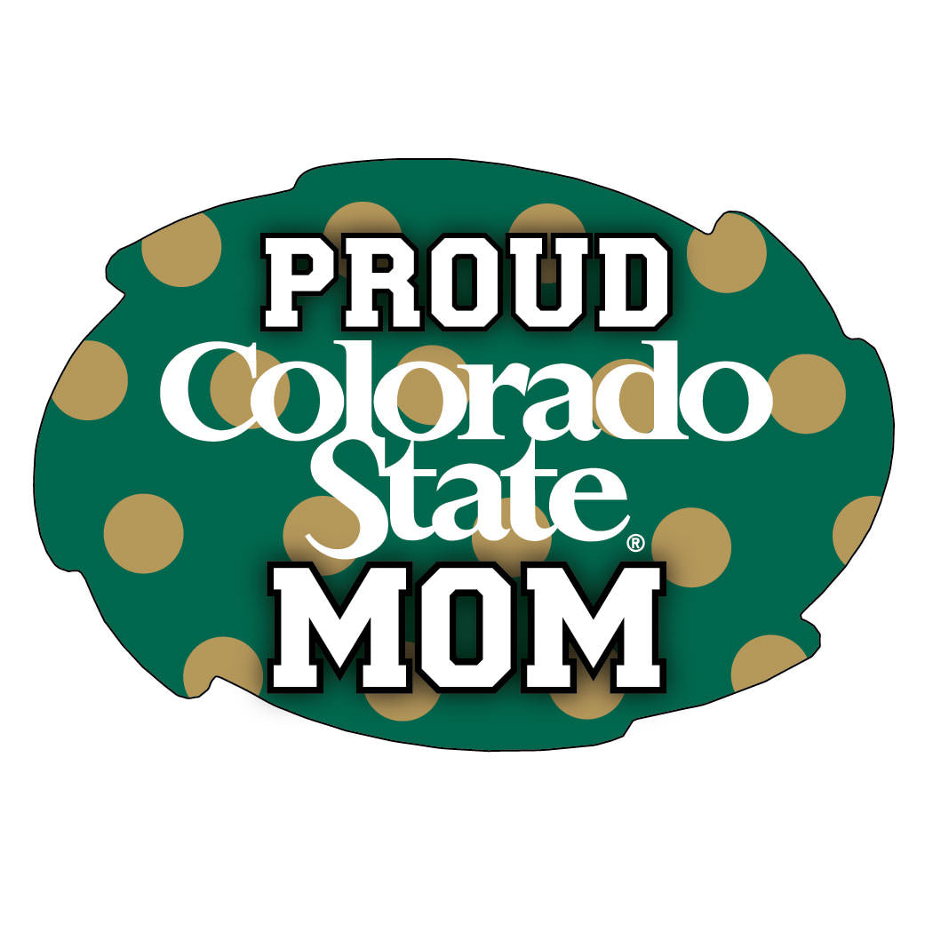 Colorado State Rams NCAA Collegiate Trendy Polka Dot Proud Mom 5 X 6 Swirl Decal Sticker