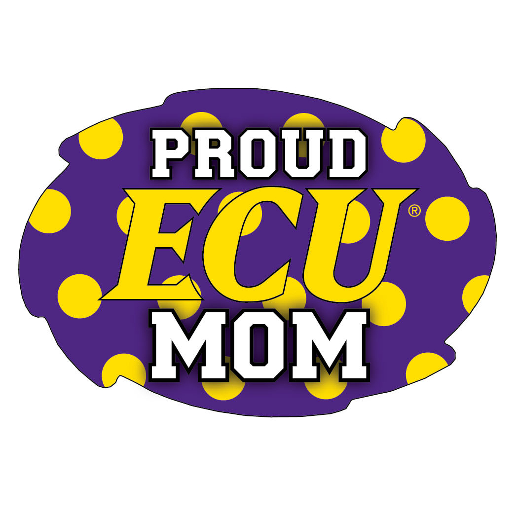 East Carolina ECU Pirates NCAA NCAA Collegiate Trendy Polka Dot Proud Mom 5 X 6 Swirl Decal Sticker
