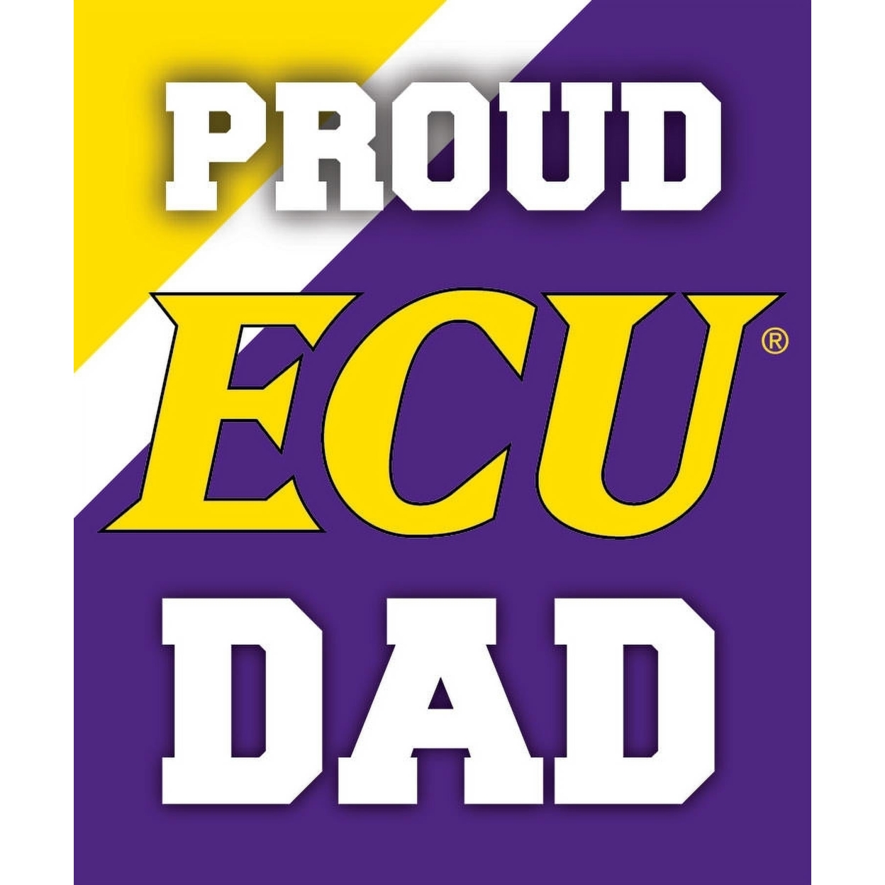 East Carolina ECU Pirates NCAA NCAA Collegiate 5x6 Inch Rectangle Stripe Proud Dad Decal Sticker