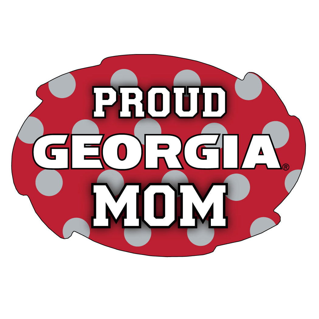 Georgia Bulldogs NCAA Collegiate Trendy Polka Dot Proud Mom 5 X 6 Swirl Decal Sticker