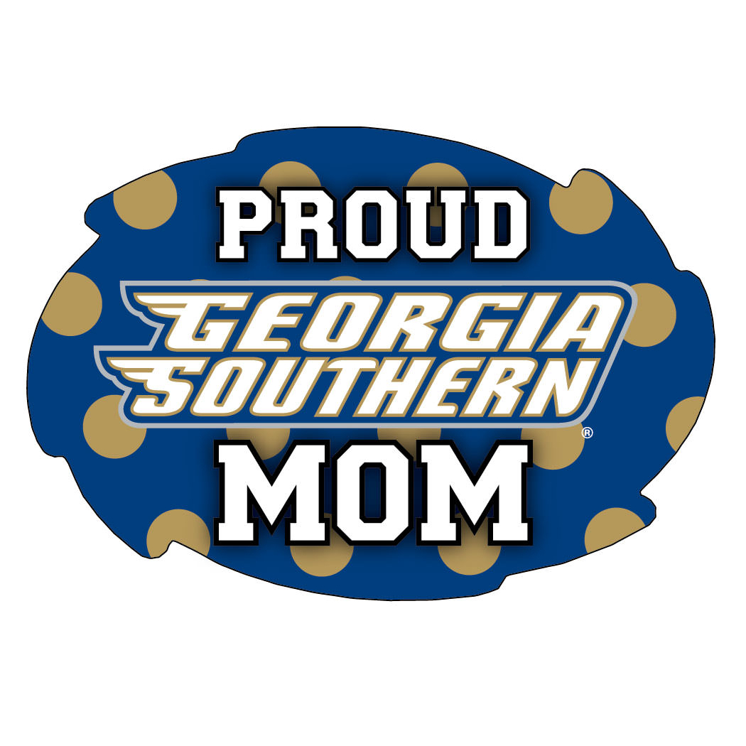 Georgia Southern Eagles NCAA Collegiate Trendy Polka Dot Proud Mom 5 X 6 Swirl Decal Sticker