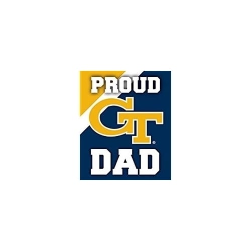 Georgia Tech Yellow Jackets NCAA Collegiate 5x6 Inch Rectangle Stripe Proud Dad Decal Sticker