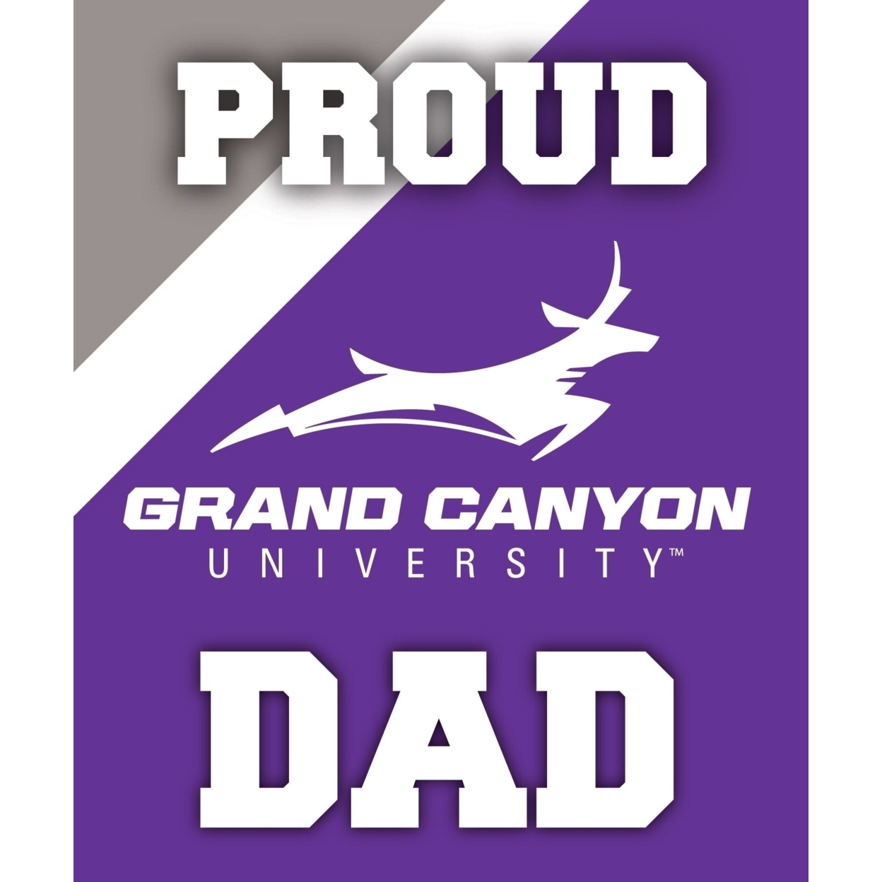 Grand Canyon University Lopes NCAA Collegiate 5x6 Inch Rectangle Stripe Proud Dad Decal Sticker