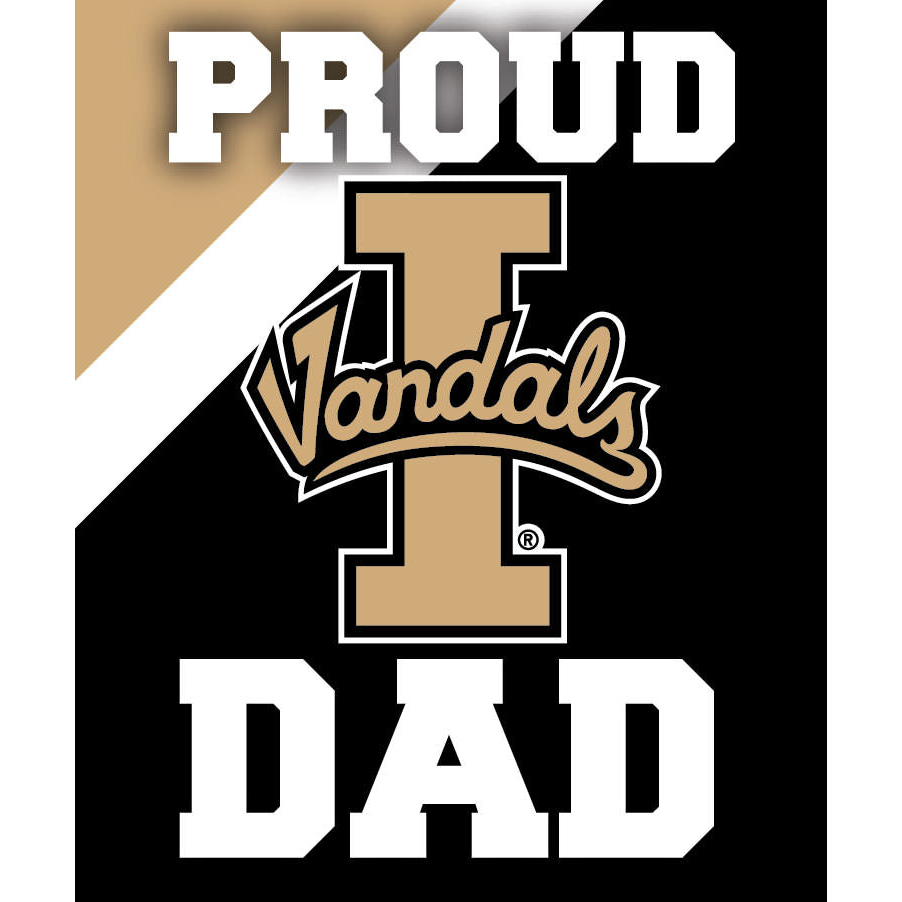 Idaho Vandals NCAA Collegiate 5x6 Inch Rectangle Stripe Proud Dad Decal Sticker