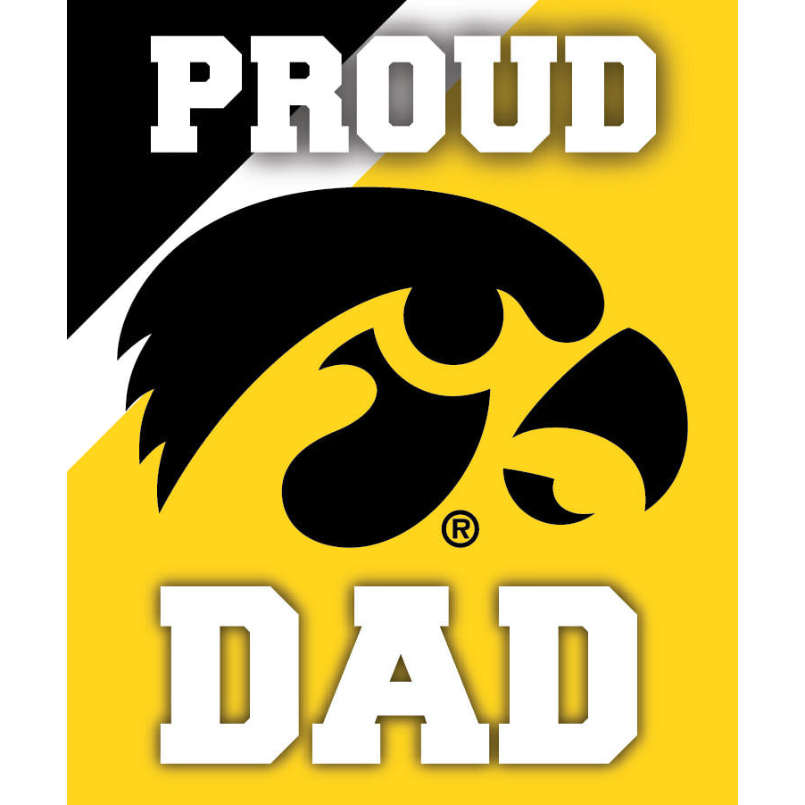 Iowa Hawkeyes NCAA Collegiate 5x6 Inch Rectangle Stripe Proud Dad Decal Sticker