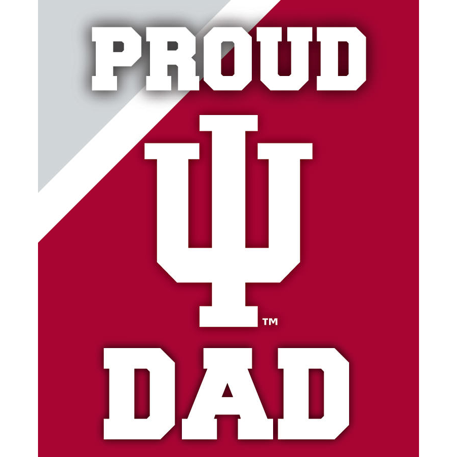 Indiana Hoosiers NCAA Collegiate 5x6 Inch Rectangle Stripe Proud Dad Decal Sticker