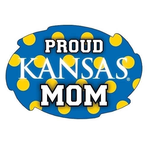 Kansas Jayhawks NCAA Collegiate Trendy Polka Dot Proud Mom 5 X 6 Swirl Decal Sticker