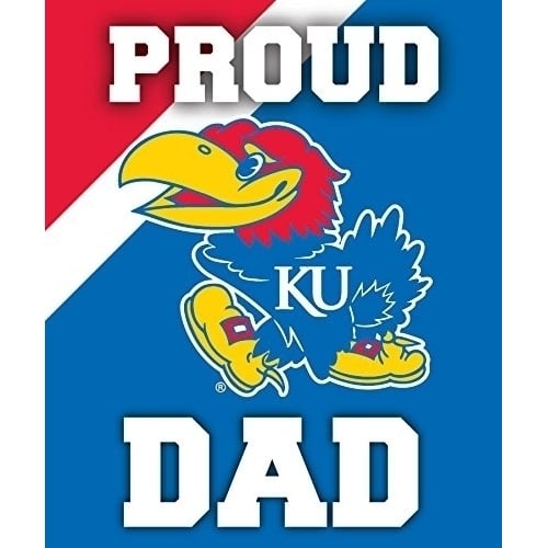 Kansas Jayhawks NCAA Collegiate 5x6 Inch Rectangle Stripe Proud Dad Decal Sticker