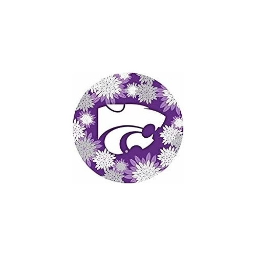 Kansas State Wildcats NCAA Collegiate Trendy Floral Flower Fashion Pattern 4 Inch Round Decal Sticker
