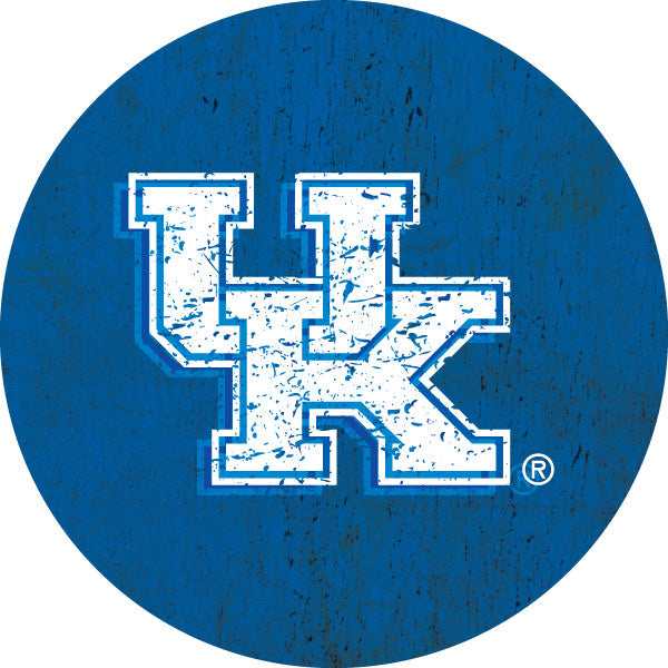 Kentucky Wildcats NCAA Collegiate Distressed Wood Grain Trendy 4 Inch Round Decal Sticker