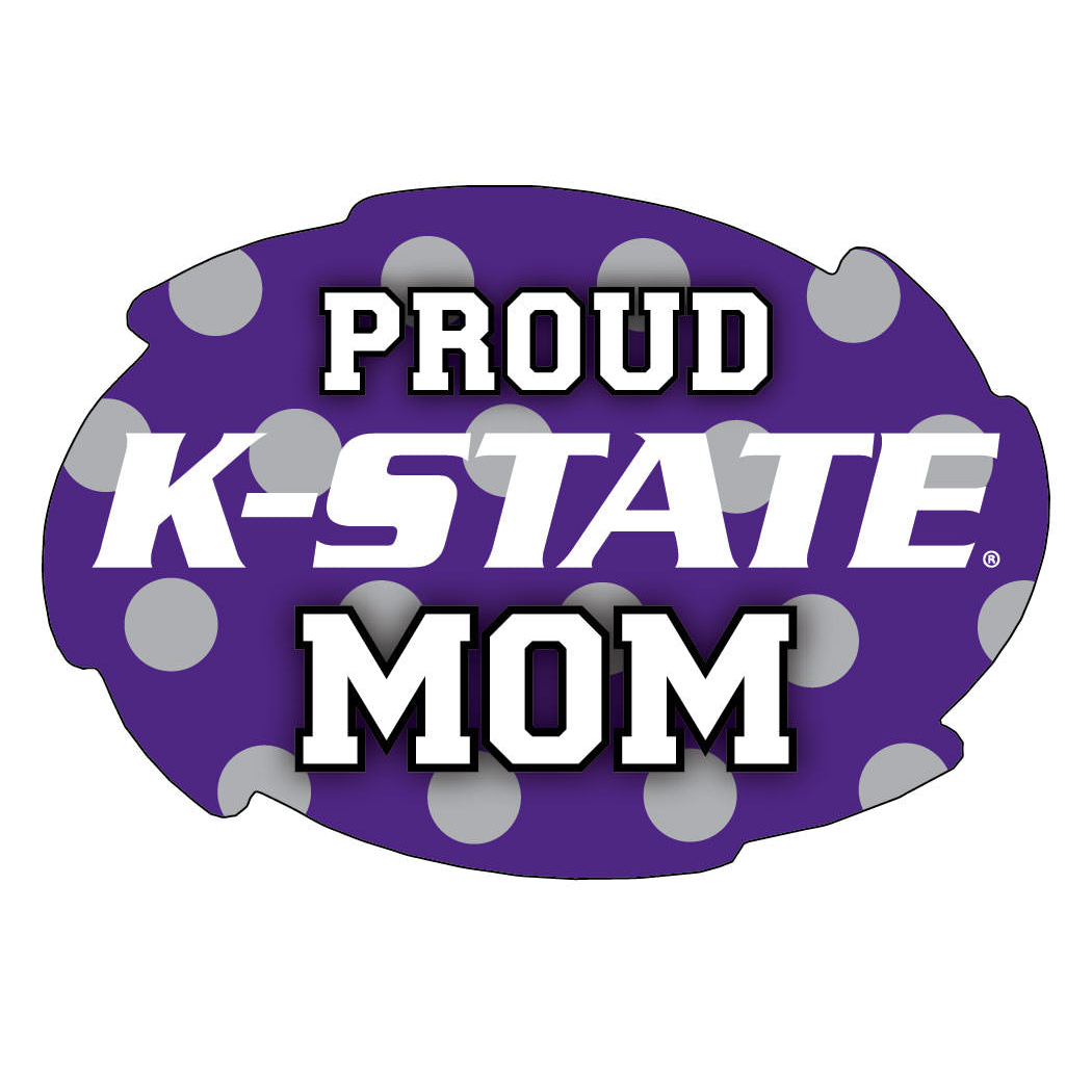 Kansas State Wildcats NCAA Collegiate Trendy Polka Dot Proud Mom 5 X 6 Swirl Decal Sticker