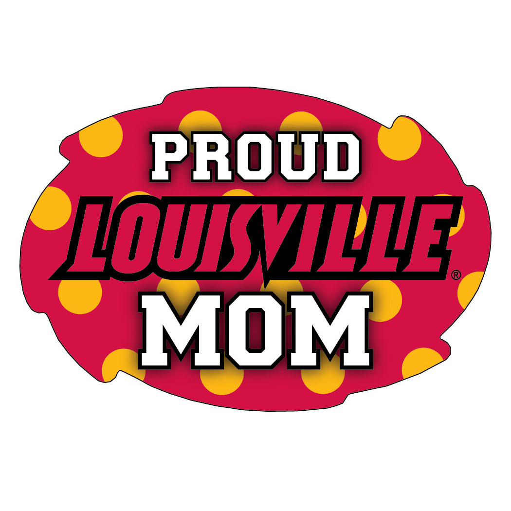 Louisville Cardinals NCAA Collegiate Trendy Polka Dot Proud Mom 5 X 6 Swirl Decal Sticker
