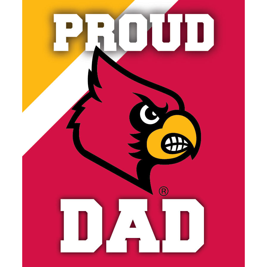 Louisville Cardinals NCAA Collegiate 5x6 Inch Rectangle Stripe Proud Dad Decal Sticker