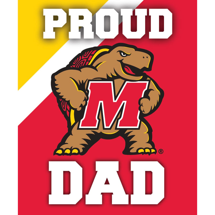 Maryland Terrapins NCAA Collegiate 5x6 Inch Rectangle Stripe Proud Dad Decal Sticker