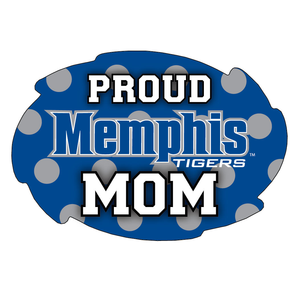 Memphis Tigers NCAA Collegiate Trendy Polka Dot Proud Mom 5 X 6 Swirl Decal Sticker