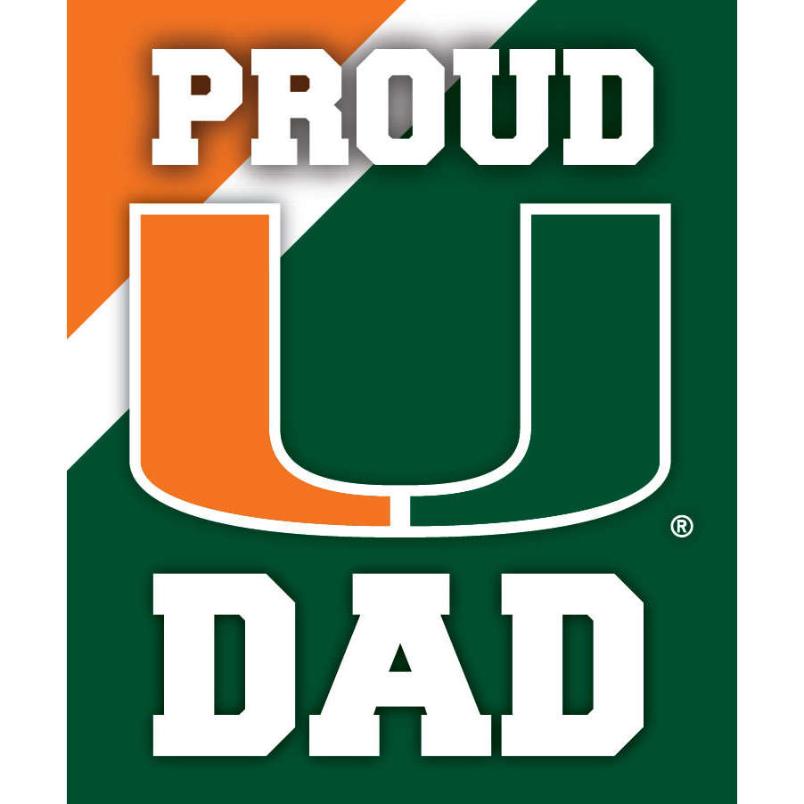 Miami Hurricanes NCAA Collegiate 5x6 Inch Rectangle Stripe Proud Dad Decal Sticker