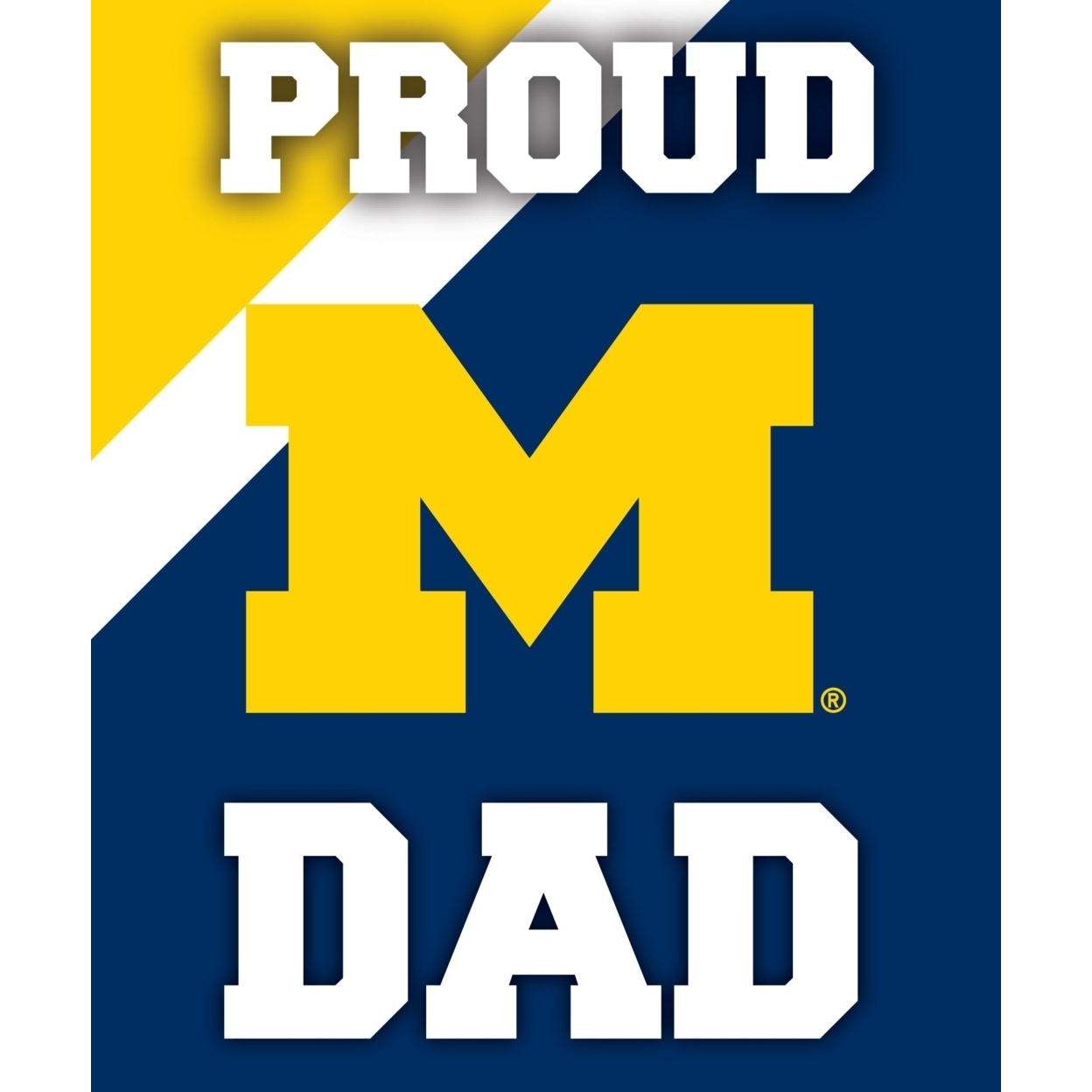 Michigan Wolverines NCAA Collegiate 5x6 Inch Rectangle Stripe Proud Dad Decal Sticker
