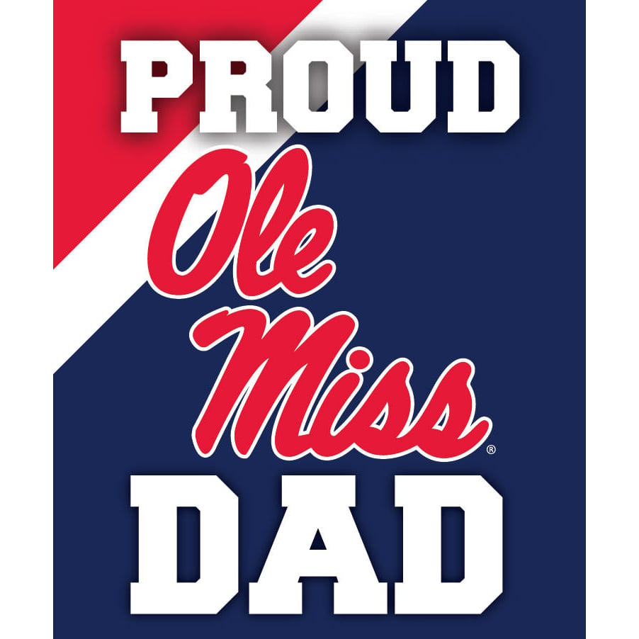 Mississippi Ole Miss Rebels NCAA Collegiate 5x6 Inch Rectangle Stripe Proud Dad Decal Sticker