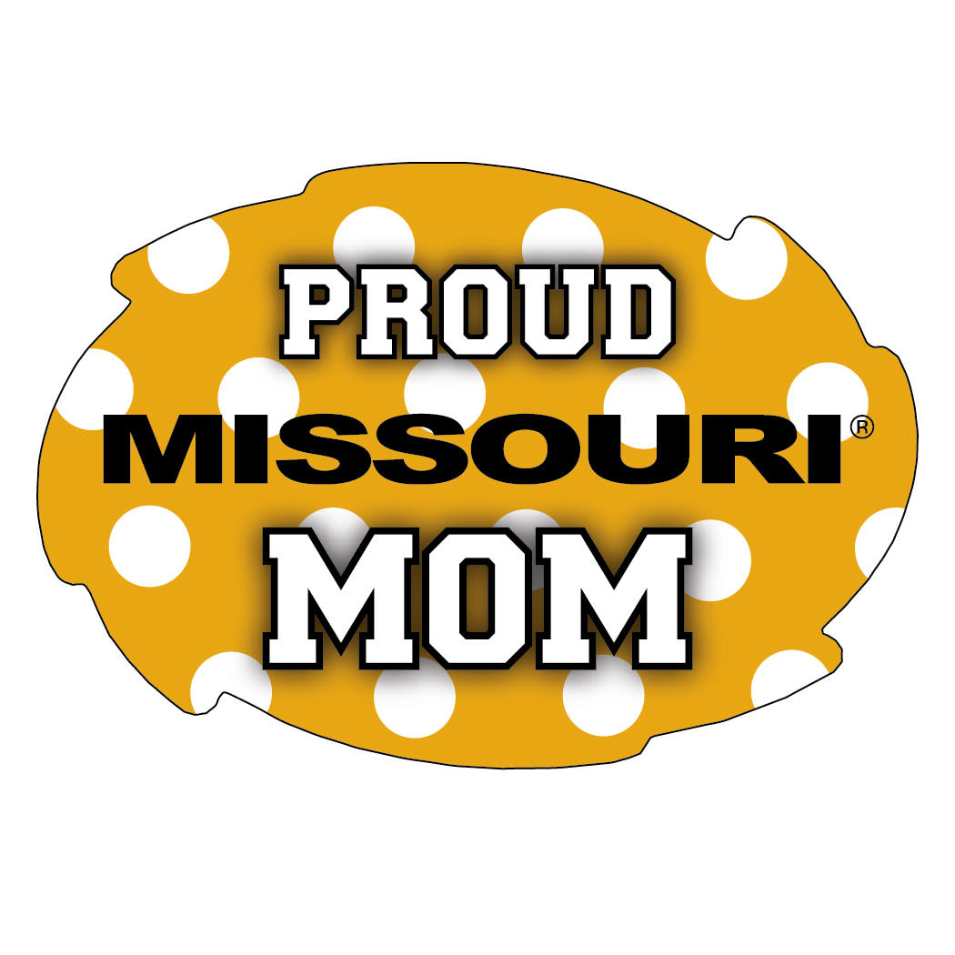Missouri Tigers NCAA Collegiate Trendy Polka Dot Proud Mom 5 X 6 Swirl Decal Sticker
