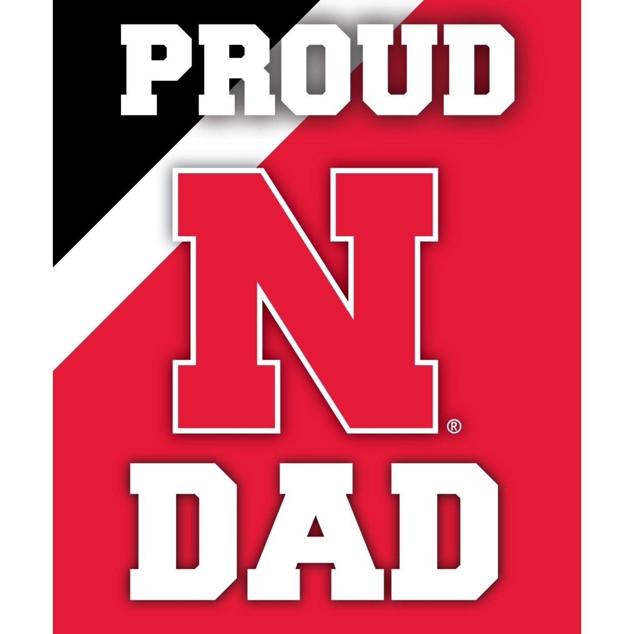 Nebraska Huskers NCAA Collegiate 5 X 6 Rectangle Stripe Proud Dad Decal Sticker