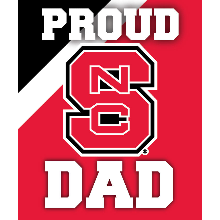 North Carolina State Wolfpack NCAA Collegiate 5x6 Inch Rectangle Stripe Proud Dad Decal Sticker