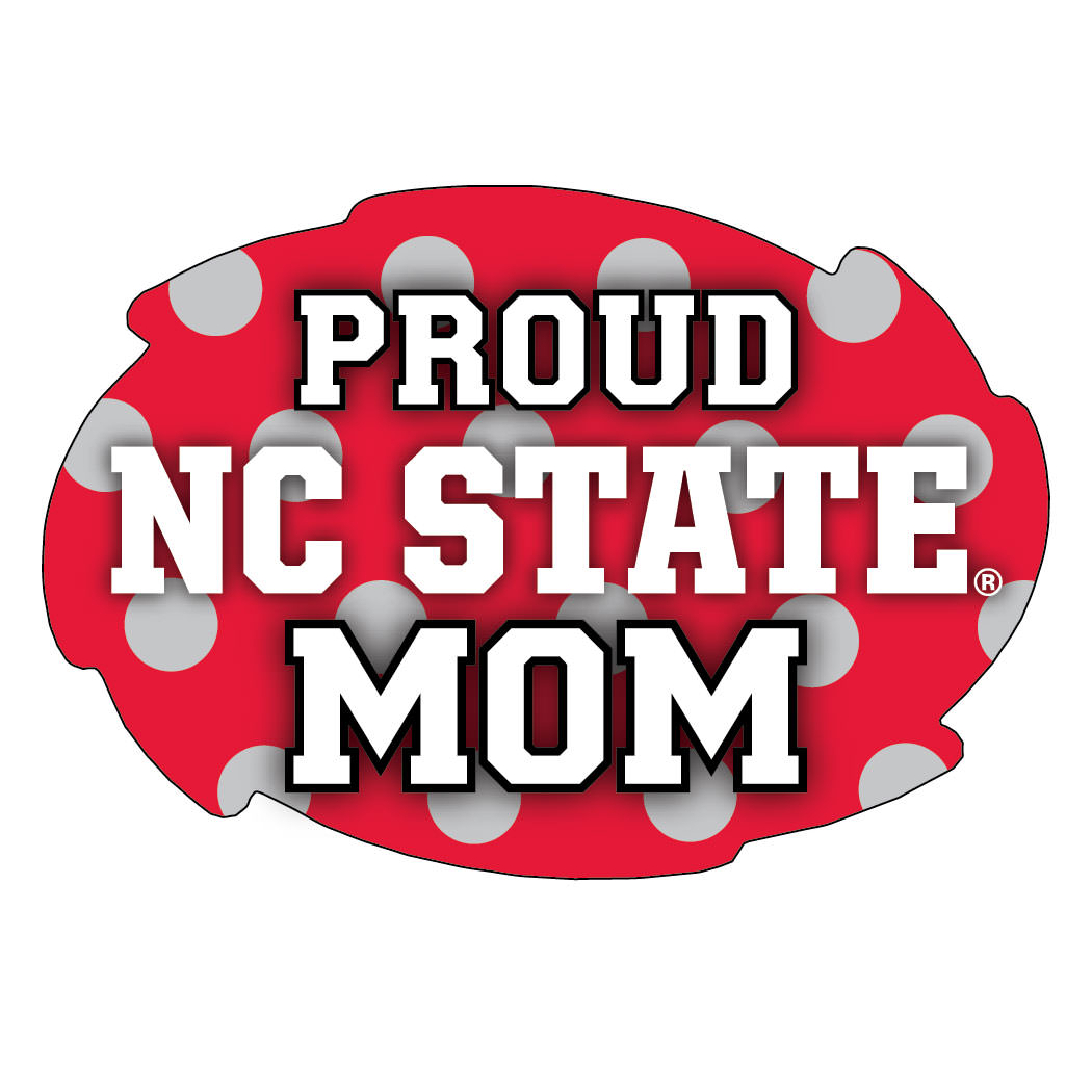 North Carolina State Wolfpack NCAA Collegiate Trendy Polka Dot Proud Mom 5 X 6 Swirl Decal Sticker