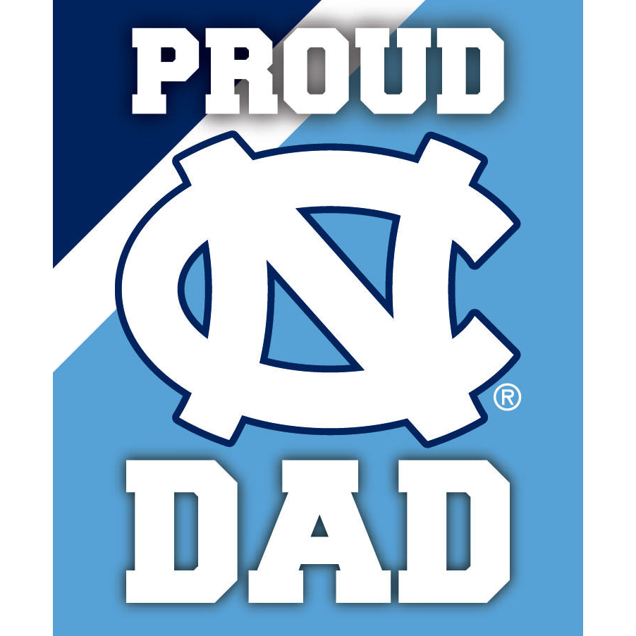 North Carolina UNC Tar Heels NCAA Collegiate 5x6 Inch Rectangle Stripe Proud Dad Decal Sticker
