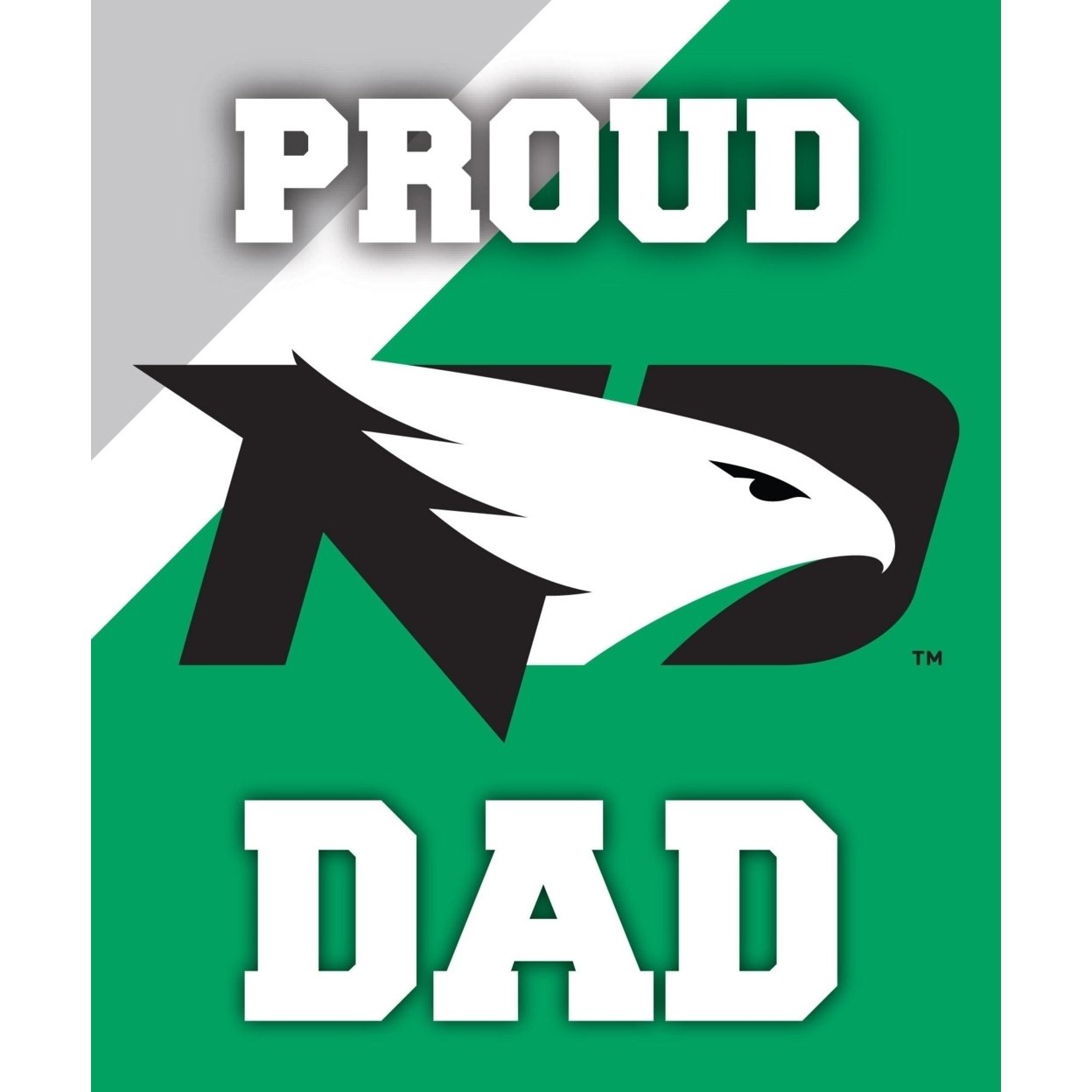 North Dakota NCAA Collegiate 5x6 Inch Rectangle Stripe Proud Dad Decal Sticker
