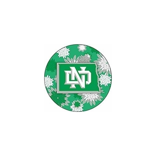 North Dakota NCAA Collegiate Trendy Floral Flower Fashion Pattern 4 Inch Round Decal Sticker