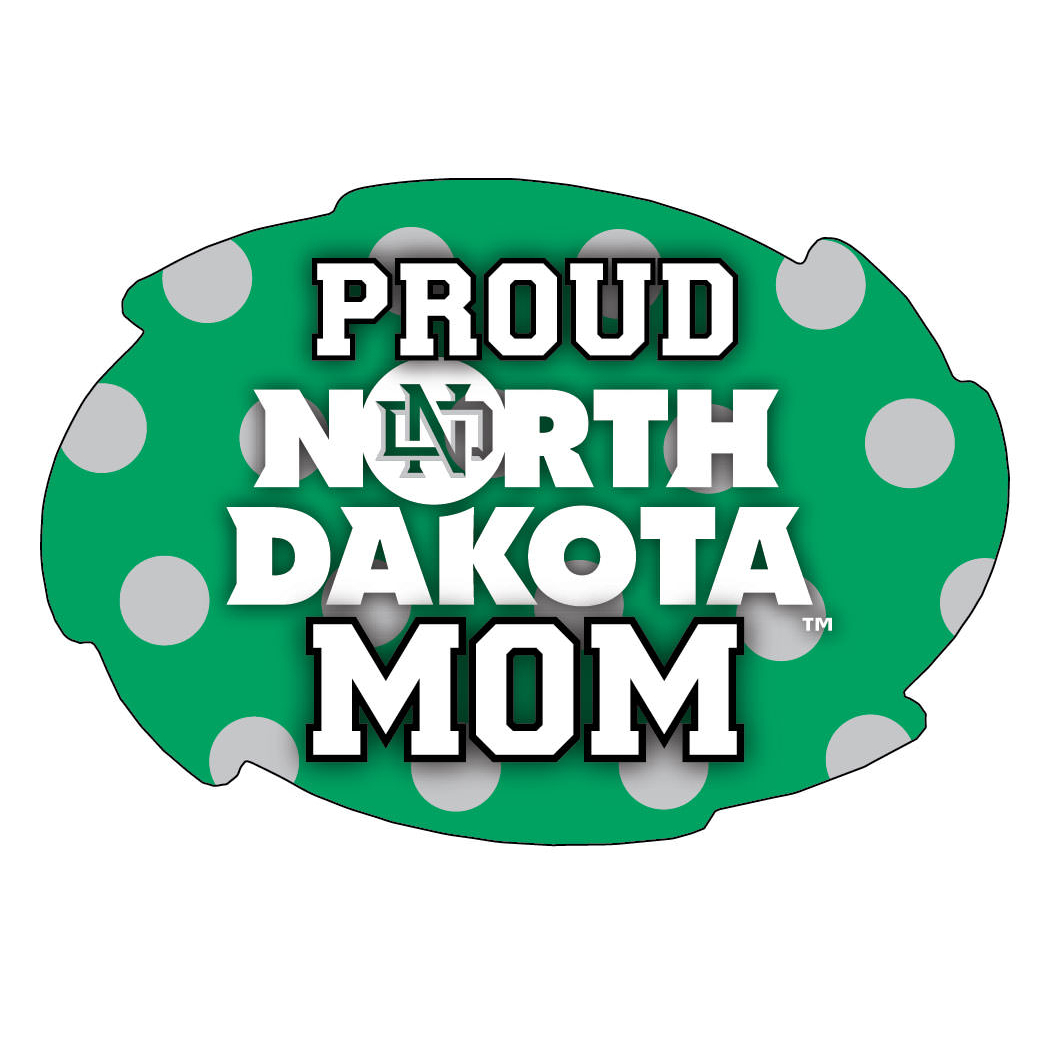 North Dakota NCAA Collegiate Trendy Polka Dot Proud Mom 5 X 6 Swirl Decal Sticker