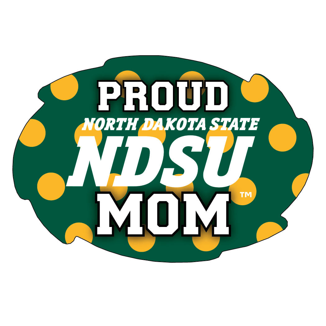 North Dakota State Bison NCAA Collegiate Trendy Polka Dot Proud Mom 5 X 6 Swirl Decal Sticker