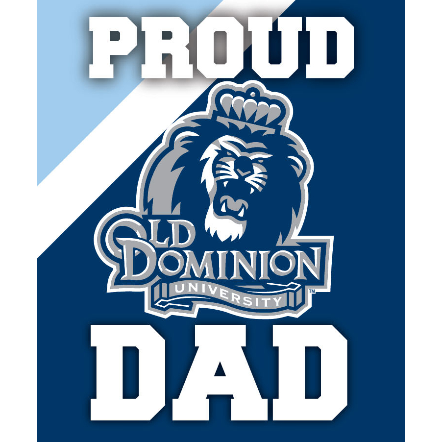 Old Dominion Monarchs NCAA Collegiate 5x6 Inch Rectangle Stripe Proud Dad Decal Sticker