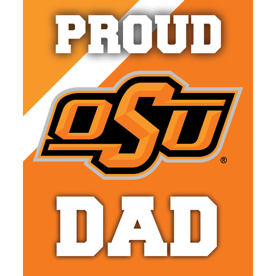 Oklahoma State Cowboys NCAA Collegiate 5x6 Inch Rectangle Stripe Proud Dad Decal Sticker