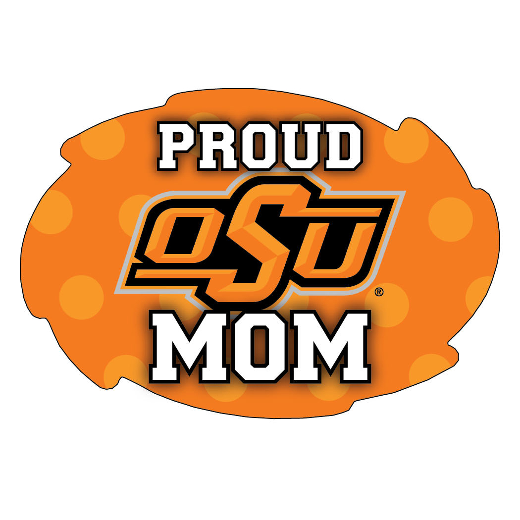 Oklahoma State Cowboys NCAA Collegiate Trendy Polka Dot Proud Mom 5 X 6 Swirl Decal Sticker
