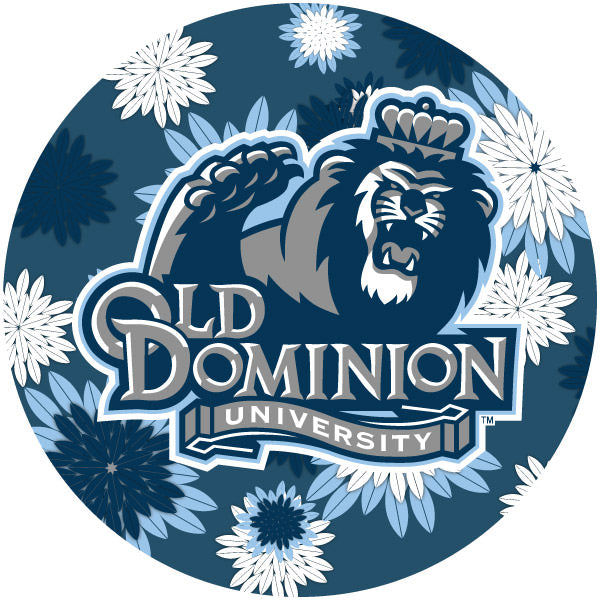 Old Dominion Monarchs NCAA Collegiate Trendy Floral Flower Fashion Pattern 4 Inch Round Decal Sticker