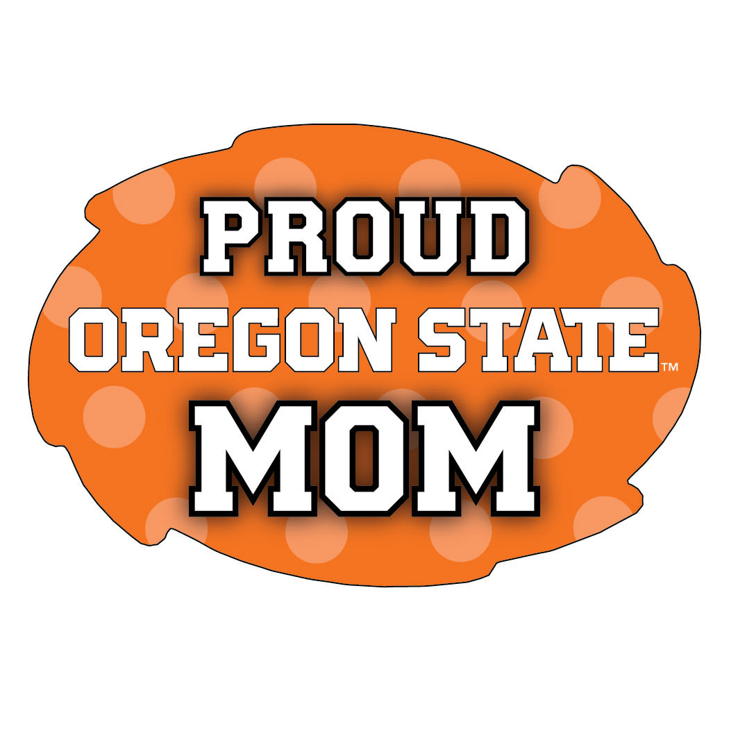 Oregon State Beavers NCAA Collegiate Trendy Polka Dot Proud Mom 5 X 6 Swirl Decal Sticker
