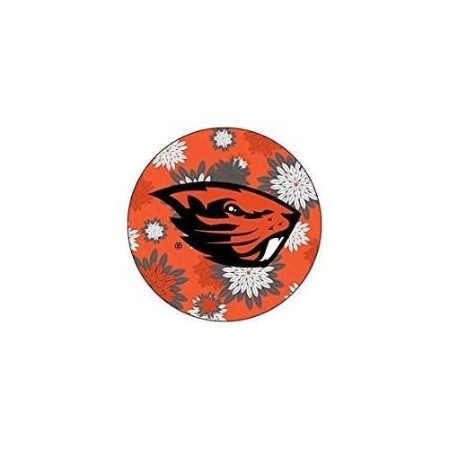 Oregon State Beavers NCAA Collegiate Trendy Floral Flower Fashion Pattern 4 Inch Round Decal Sticker