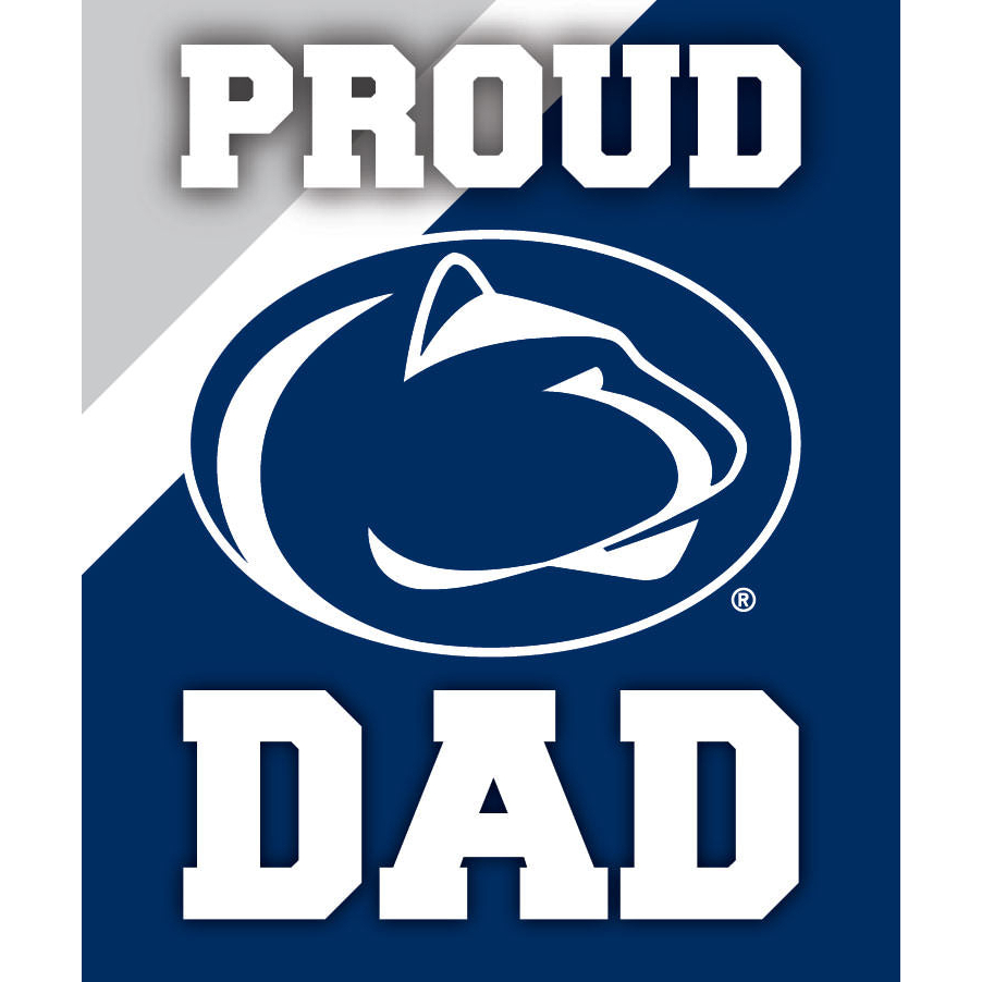 Penn State Nittany Lions NCAA Collegiate 5x6 Inch Rectangle Stripe Proud Dad Decal Sticker